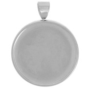 Serti pendentif pour cabochon fond plat 18 mm - Acier inoxydable 304 x1|raw }}