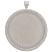 Serti pendentif pour cabochon fond plat 25 mm en Acier inox x1