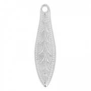 Breloques feuilles 19 mm argenté x6|raw }}