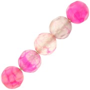 Perles Rondes facettées en agate teintée 4 mm Dark Fuchsia x20
