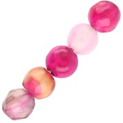 Perles Rondes facettées en Agate teintée 4 mm - Dark Fuchsia x20