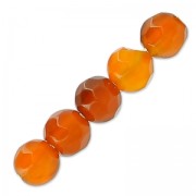 Perles Rondes facettées en agate teintée 4 mm Orange x20|raw }}