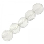 Perles Rondes facettées en agate teintée 4 mm White Opal x20