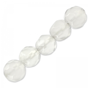 Perles Rondes facettées en agate teintée 4 mm White Opal x20
