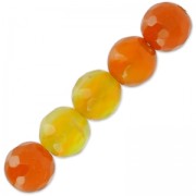 Perles Rondes facettées en agate teintée 6 mm Orange x15|raw }}