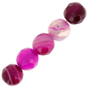 Perles Rondes facettées en agate teintée 6 mm Dark fuchsia x15|raw }}
