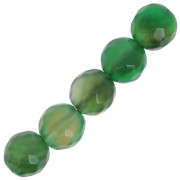 Perles Rondes facettées en agate teintée 6 mm - Vert Emeraude x15|raw }}