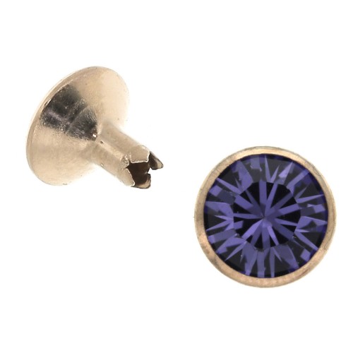 Rivet Swarovski 53005 8 mm Tanzanite / Doré Rose x1