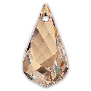 Goutte Helix Swarovski 6020 18 mm Crystal Golden Shadow x1