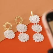 Dentelles guipures ovales 28x22 mm Ivoire x10