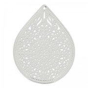 Pendentifs légers gouttes 23 mm argenté x4