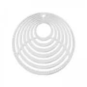 Pendentifs légers ronds 25 mm argenté x4