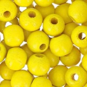 Perles rondes en bois 6 mm Jaune x125|raw }}