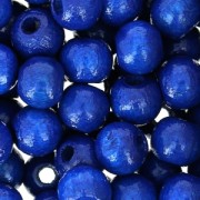 Perles rondes en bois 6 mm Bleu Marine x125