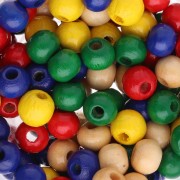 Perles rondes en bois 6 mm Multicolore x125|raw }}