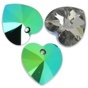 Coeur PureCrystal 6228 14,4x14 mm Crystal Scarabaeus Green x1