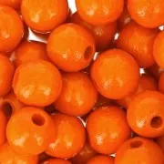 Perles rondes en bois 8 mm Orange x85