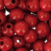 Perles rondes en bois 8 mm Rouge x85