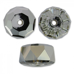 Rondelle PureCrystal 5045 8 mm Crystal Silver Night x1