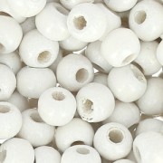 Perles rondes en bois 6 mm Blanc x125