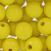 Perles rondes en bois 10 mm Jaune x50