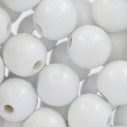 Perles rondes en bois 10 mm Blanc x50|raw }}