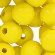 Grosses perles rondes en bois 12 mm Jaune x30
