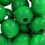 Grosses perles rondes en bois 12 mm Vert x30|raw }}