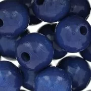 Grosses perles rondes en bois 12 mm Bleu Marine x30