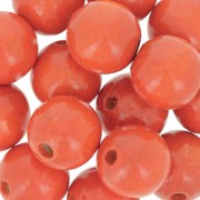 Grosses perles rondes en bois 15 mm Orange x15|raw }}
