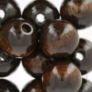 Grosses perles rondes en bois 15 mm Brun x15|raw }}