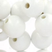 Grosses perles rondes en bois 15 mm Blanc x15|raw }}