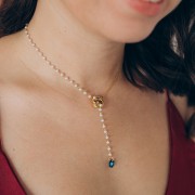 Pendentif Swarovski 6430 8 mm Crystal Bermuda Blue x1