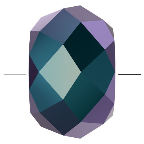 Briolette XL Swarovski 5042 perle rondelle 6 mm - Jet Shimmer 2X x1