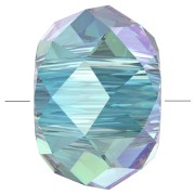 Briolette XL Swarovski 5042 perle rondelle 8 mm - Aquamarine Shimmer 2X x1
