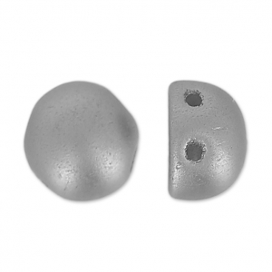 Perles Cabochons 2-hole 6 mm Pastel Light Grey/Silver x20