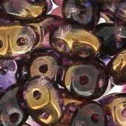 SuperDuo 2,5x5 mm Amethyst Semi Bronze Luster x10g