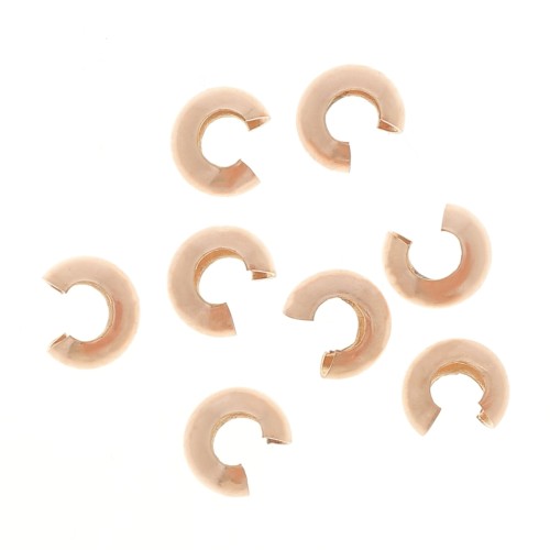 Caches perles à écraser 3 mm - Rose Gold Filled (or laminé) x50