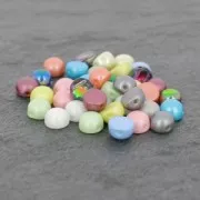 Perles Cabochons 2-hole 6 mm Capri Gold x20