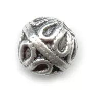 Perle métal 10 mm argenté vieilli x1