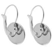 Boucles d'oreilles Dormeuses pour cabochon 12 mm - Acier inoxydable 304 x2
