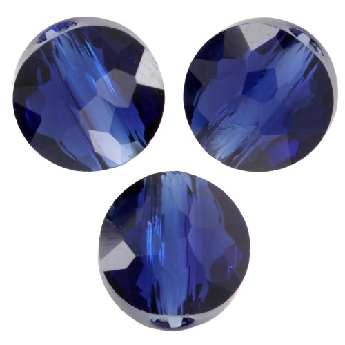 Perles rondes plates - 6 mm - Thin Round Swarovski 5034 - ReCreated Dark Sapphire x6
