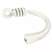 Fermoir demi bracelet aimanté pour lacet 5 mm argenté vieilli x1