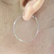 Créoles 25 mm à décorer - Acier inoxydable 316L x2