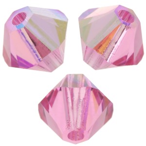 Toupies en cristal Swarovski 5328 4 mm Rose AB x50
