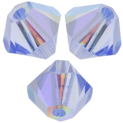 Toupies en cristal Swarovski 5328 4 mm Light Sapphire AB x50