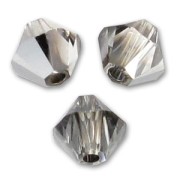 Toupies en cristal Swarovski 5328 4 mm Crystal Silver Night x50