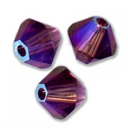 Toupies en cristal Swarovski 5328 4 mm Amethyst Shimmer 2X x50