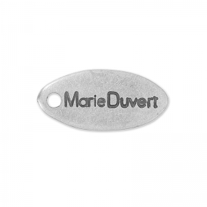 Breloques ovales personnalisées avec logo ou marque 15x6 mm Argenté vieilli x1000