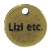 Breloques rondes personnalisées avec logo ou marque 12 mm - Bronze x1000
